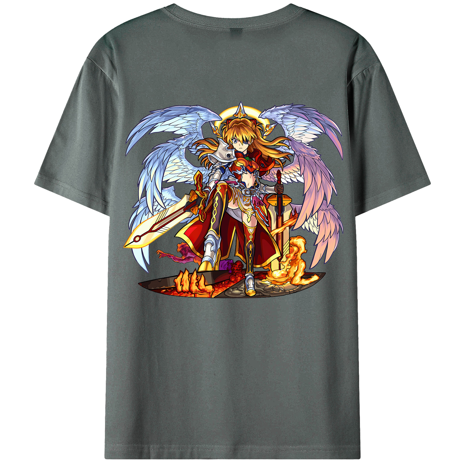（画像用） EVA 新世紀エヴァンゲリオン 綿100％ メンズ半袖Tシャツ（バックプリント） 通気性